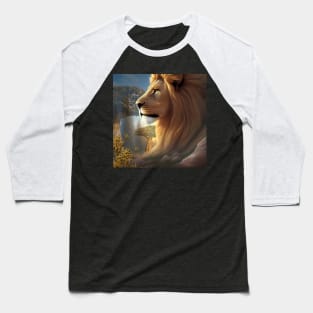 Awesome lion in the sunset Baseball T-Shirt